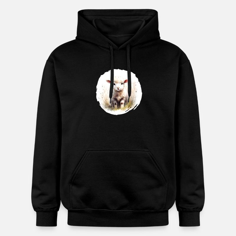 Aquarelle d’agneau - Sweat à capuche Softstyle® Gildan Unisexe - noir