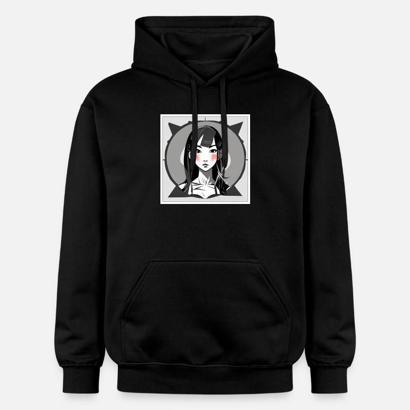 Fille Manga Rougissante - Sweat à capuche Softstyle® Gildan Unisexe - noir