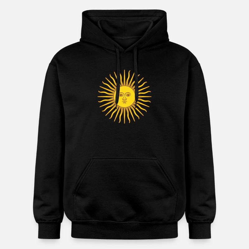 Drapeau Soleil Argentine - Sweat à capuche Softstyle® Gildan Unisexe - noir