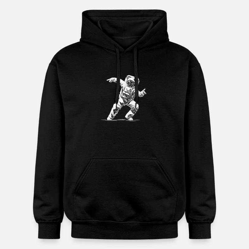 Danse géométrique en combinaison spatiale - Sweat à capuche Softstyle® Gildan Unisexe - noir