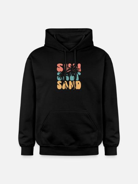 Summer - Sun, Salt and Sand - Gildan Unisex Softstyle® Midweight Hoodie - black