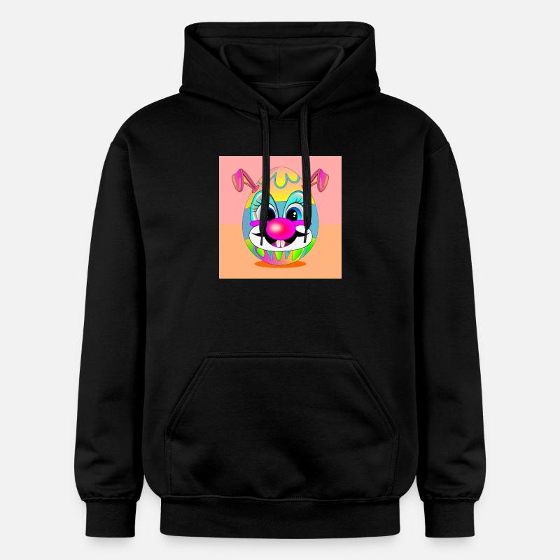 EASTER EGGS CLOWN EASTER BUNNY - Gildan Unisex Softstyle® Midweight Hoodie - black