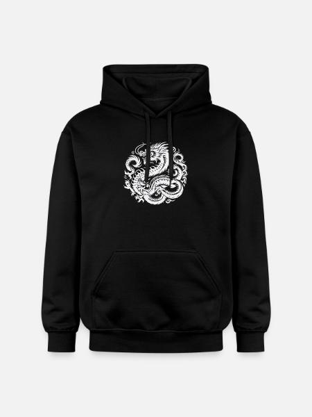 Chinese Dragon Tattoo - Gildan Unisex Softstyle® Midweight Hoodie - black