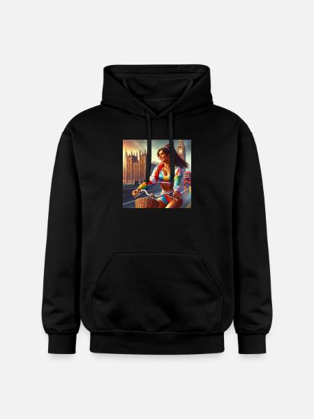 Rainbow Rider à Londres - Sweat à capuche Softstyle® Gildan Unisexe - noir