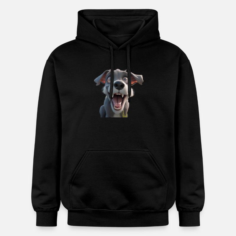 Petit de dessin animé excité - Sweat à capuche Softstyle® Gildan Unisexe - noir