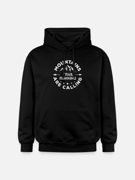 Trail Running - Mountains Are Calling - Gildan Unisex Softstyle® Midweight Hoodie - black