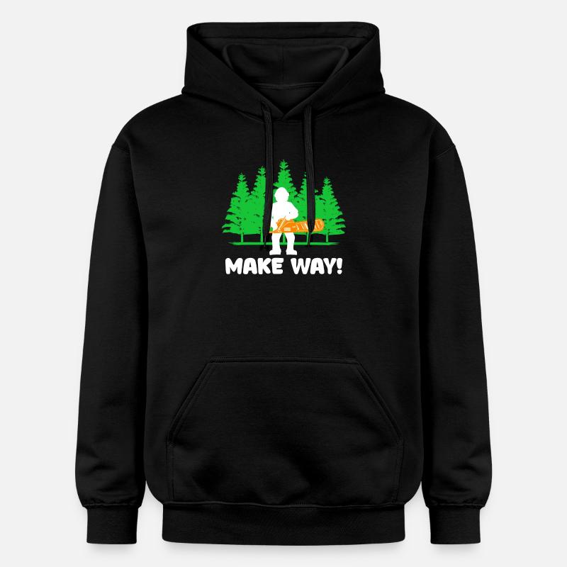 Bûcheron boiserie arbre tronçonneuse déclaration - Sweat à capuche Softstyle® Gildan Unisexe - noir