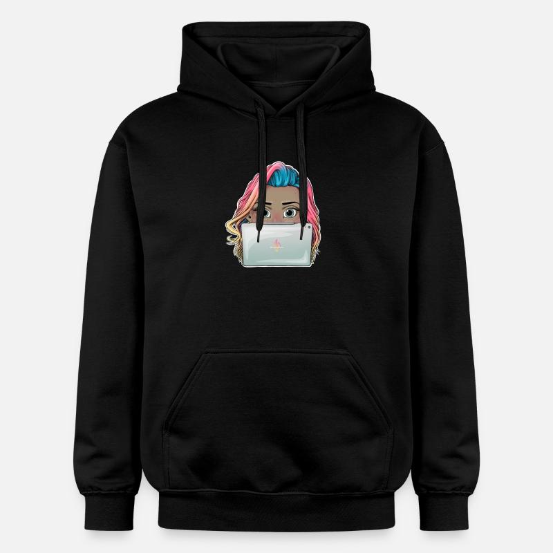 Lebendiges Reva Prisma arbeitendes Mädchen Design - Gildan Unisex Softstyle® Midweight Hoodie - Schwarz