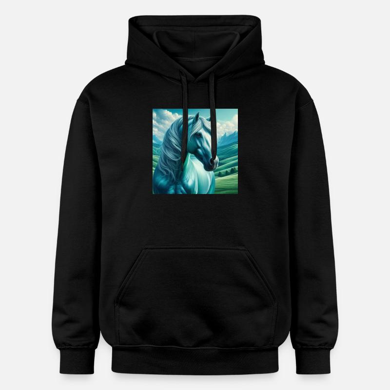 Cheval bleu - Sweat à capuche Softstyle® Gildan Unisexe - noir