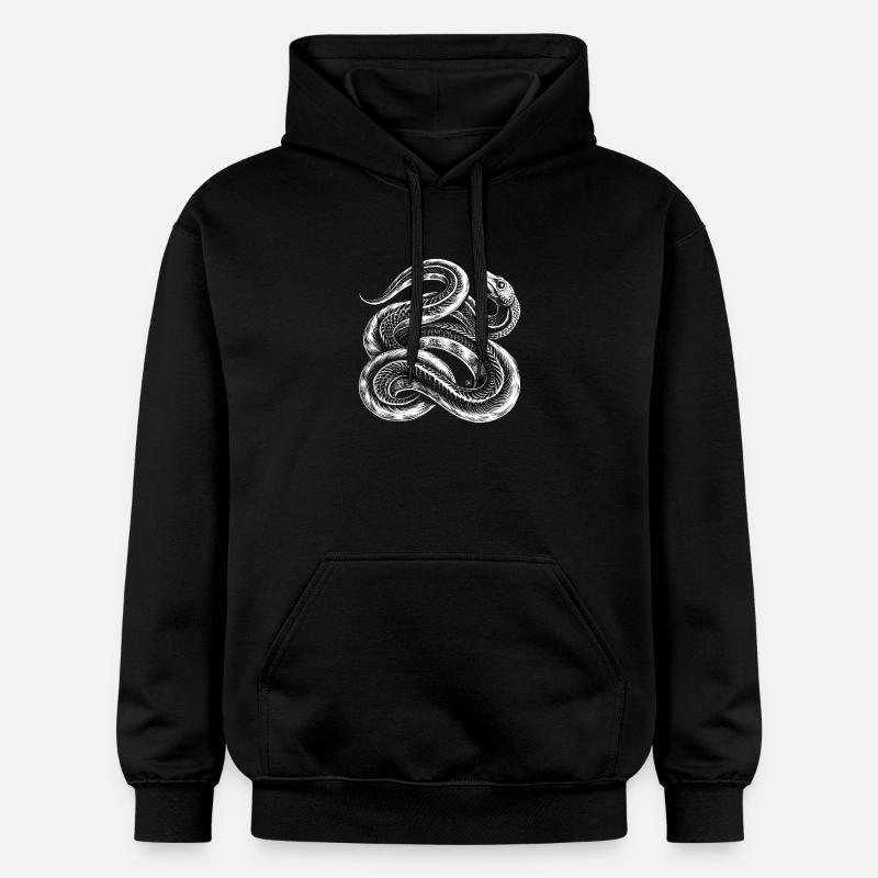 Serpent blanc entrelacé - Sweat à capuche Softstyle® Gildan Unisexe - noir