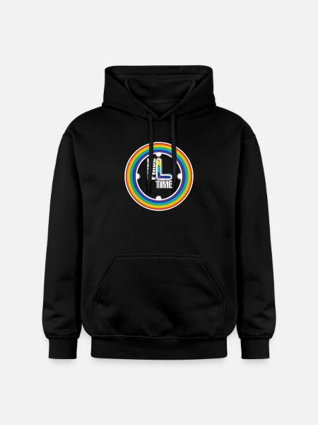 Rainbow Pride Ring Clock - Gildan Unisex Softstyle® Midweight Hoodie - black