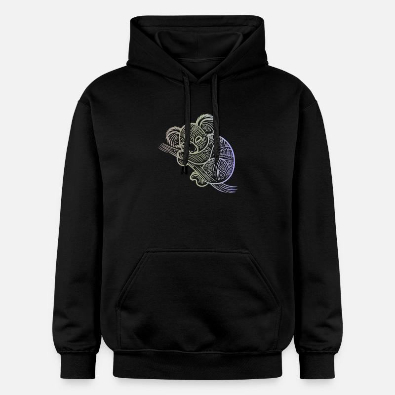koala en motifs aborigènes , tribal - Sweat à capuche Softstyle® Gildan Unisexe - noir