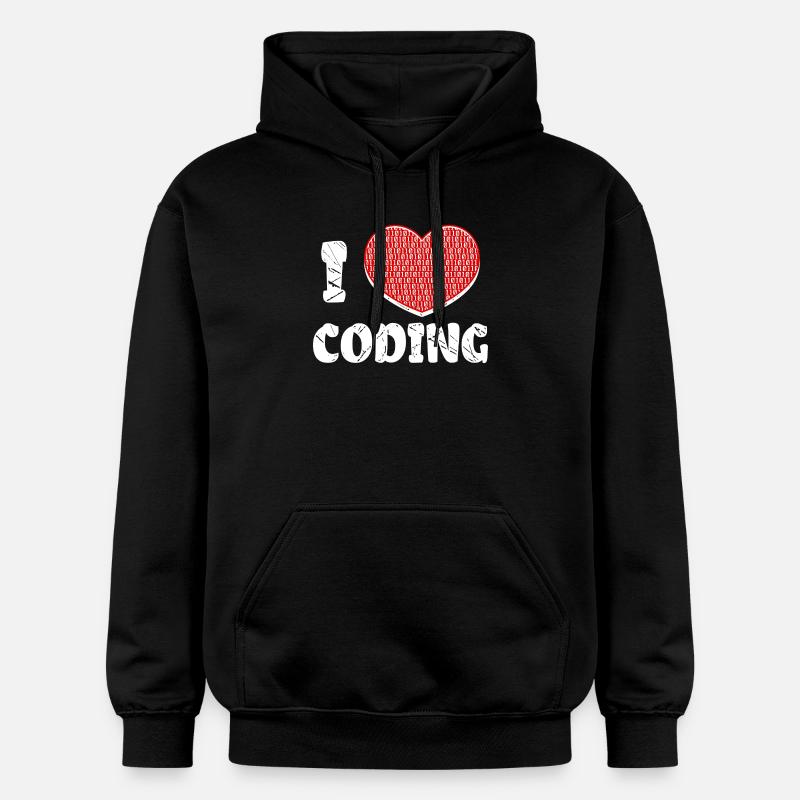 Developer Herz Coden Statement Programmierer - Gildan Unisex Softstyle® Midweight Hoodie - Schwarz