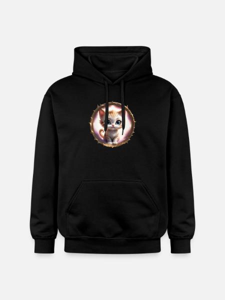 Kätzchen im Stachelring - Gildan Unisex Softstyle® Midweight Hoodie - Schwarz
