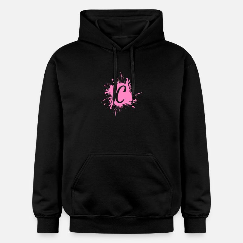 Letter C - initial letter C - Gildan Unisex Softstyle® Midweight Hoodie - black