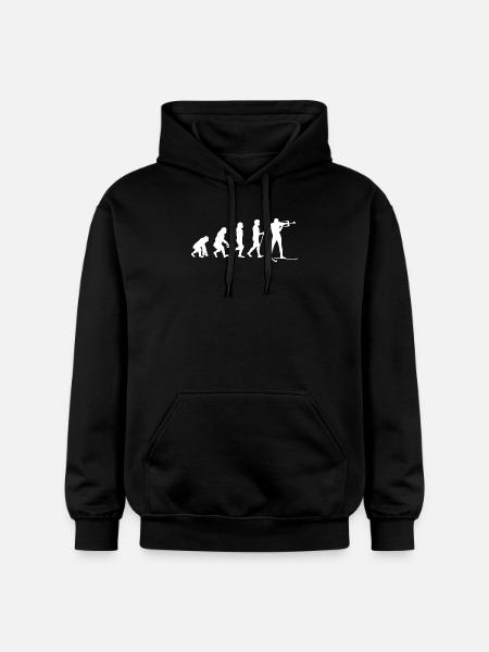 Schifahren Evolution Wintersport Schifahrer Schnee - Gildan Unisex Softstyle® Midweight Hoodie - Schwarz