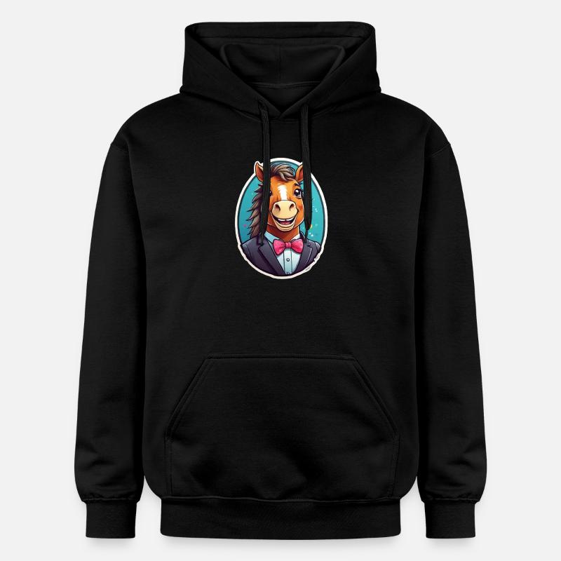 Cheval élégant en costume - Sweat à capuche Softstyle® Gildan Unisexe - noir