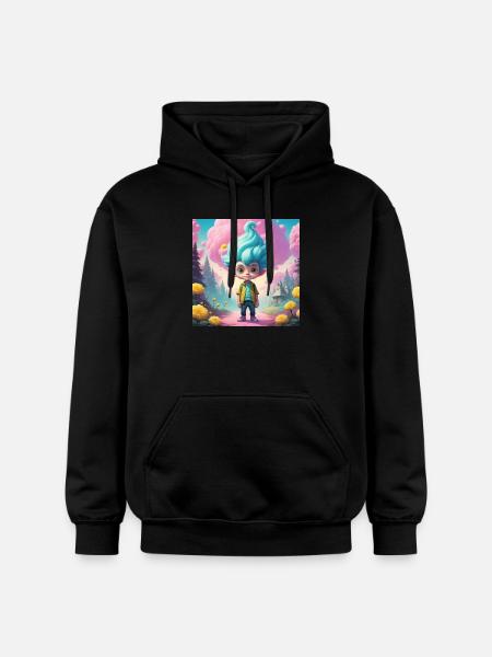 Goblin in the Fairytale Forest - Gildan Unisex Softstyle® Midweight Hoodie - black