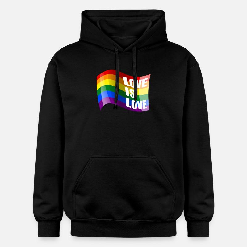 L’amour arc-en-ciel est l’amour - Sweat à capuche Softstyle® Gildan Unisexe - noir