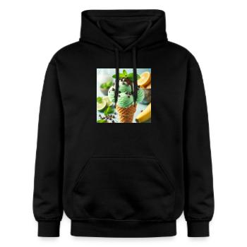 Glace à la menthe - Sweat à capuche Softstyle® Gildan Unisexe - noir - Devant - Marisol (170cm) & Nik (191cm)