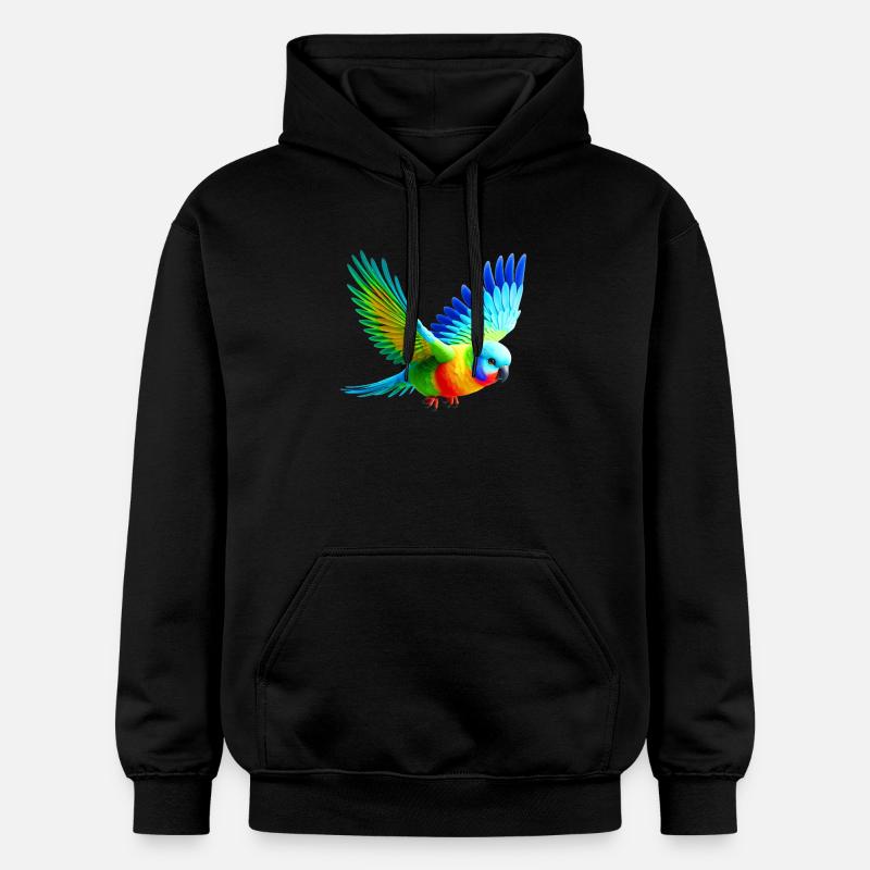 Perruche arc-en-ciel (03) - Sweat à capuche Softstyle® Gildan Unisexe - noir