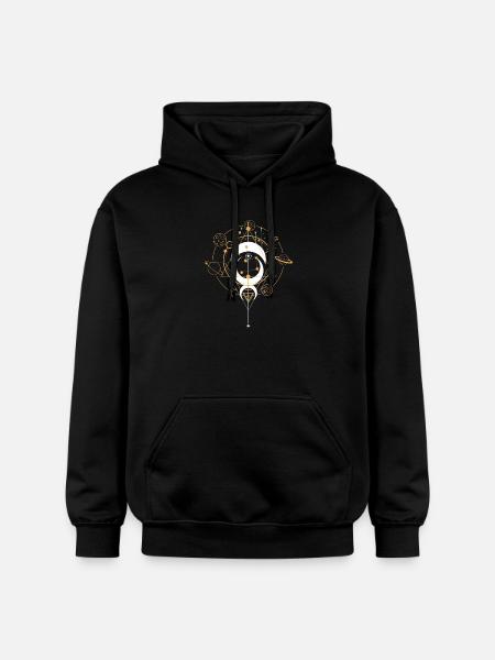 Cosmic Geometry Orbital Emblem - Gildan Unisex Softstyle® Midweight Hoodie - black
