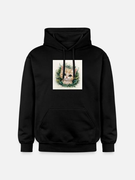 kitty - Gildan Unisex Softstyle® Midweight Hoodie - black