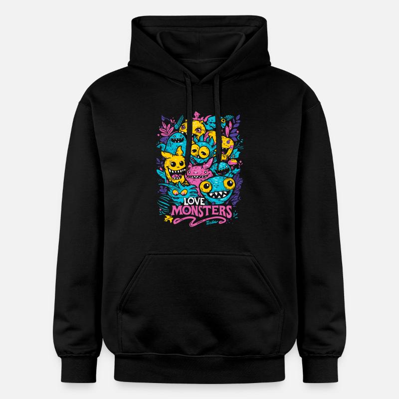 Love Monsters - Sweat à capuche Softstyle® Gildan Unisexe - noir