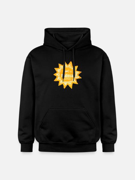 Mallorca Sonnenlogo mit Gecko und Sonne - Gildan Unisex Softstyle® Midweight Hoodie - Schwarz