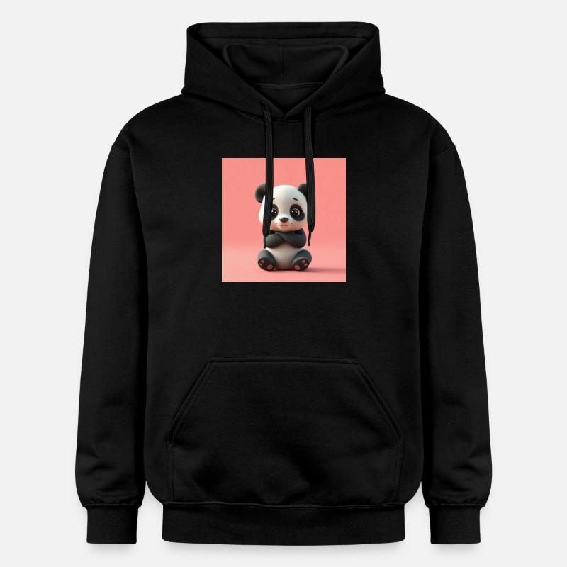 Panda effet cartoon - Sweat à capuche Softstyle® Gildan Unisexe - noir