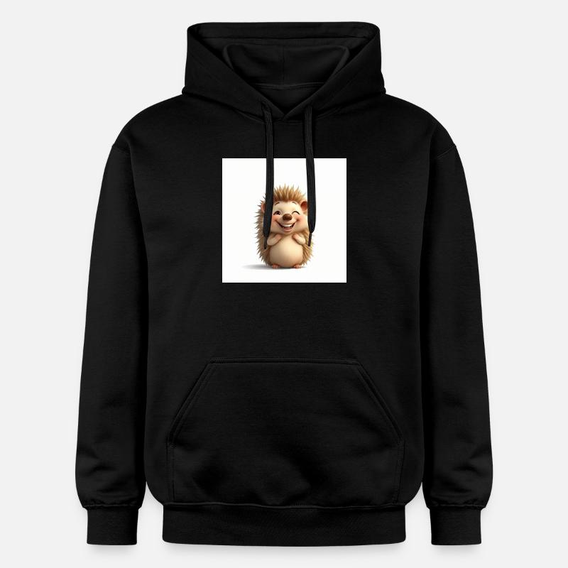 Hérisson câlin trop mignon - Sweat à capuche Softstyle® Gildan Unisexe - noir