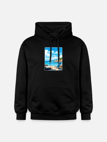 Kreeta Kreikka Matkajuliste Matkamuisto Postikorttimaali - Gildan Unisex Softstyle® Midweight huppari - musta