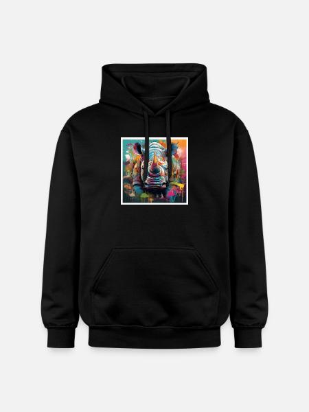 Rhinoceros - Sweat à capuche Softstyle® Gildan Unisexe - noir