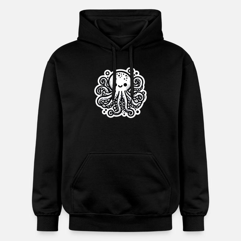 Octopus Octopus Blanc Autocollant - Sweat à capuche Softstyle® Gildan Unisexe - noir