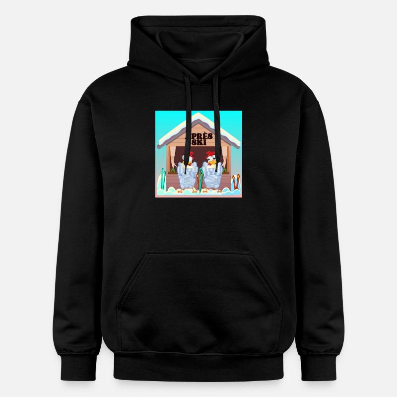 APRÈS SKI - POULET D’HIVER VOLAILLE - Sweat à capuche Softstyle® Gildan Unisexe - noir