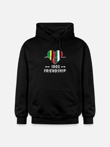 Senegal and Italy 100% friendship - Gildan Unisex Softstyle® Midweight Hoodie - black