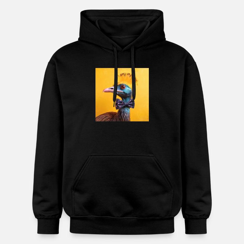 Blauer Vogel mit Fliege - Gildan Unisex Softstyle® Midweight Hoodie - Schwarz