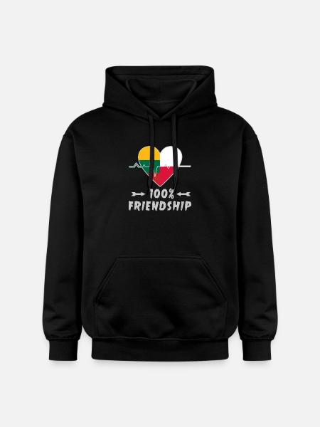 Lithuania and Poland 100% friendship - Gildan Unisex Softstyle® Midweight Hoodie - black