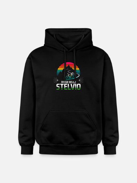 Passo delle Stelvio Cycling Design - Gildan Unisex Softstyle® Midweight Hoodie - black
