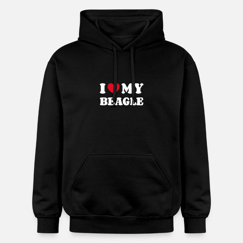 J’aime mon beagle - Sweat à capuche Softstyle® Gildan Unisexe - noir