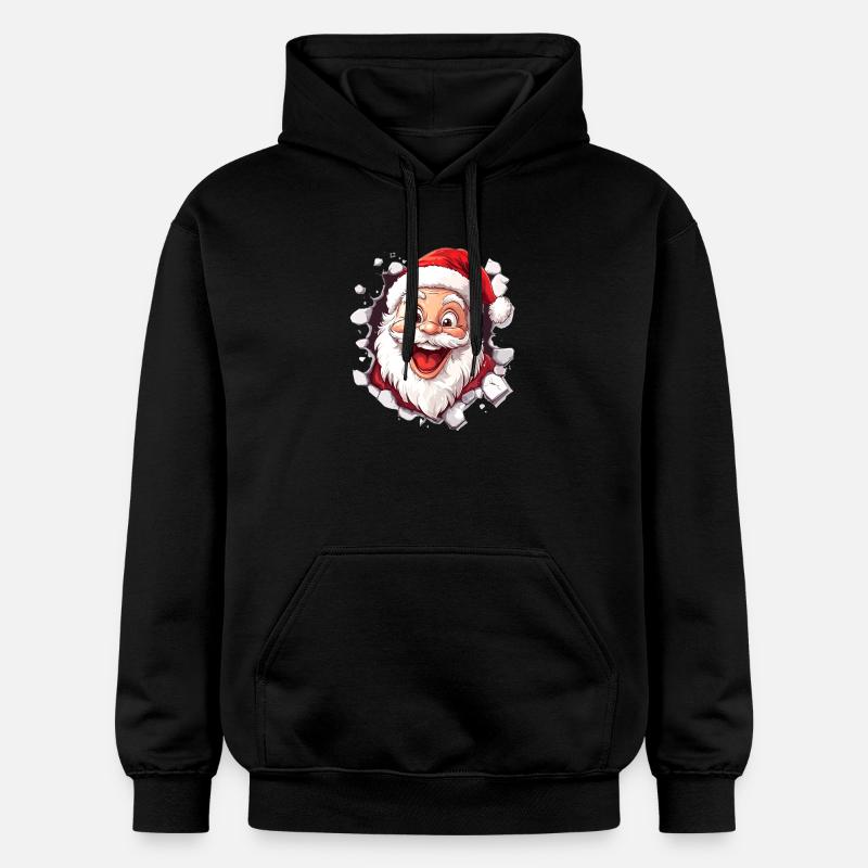 Fröhlicher Weihnachtsmann - Gildan Unisex Softstyle® Midweight Hoodie - Schwarz