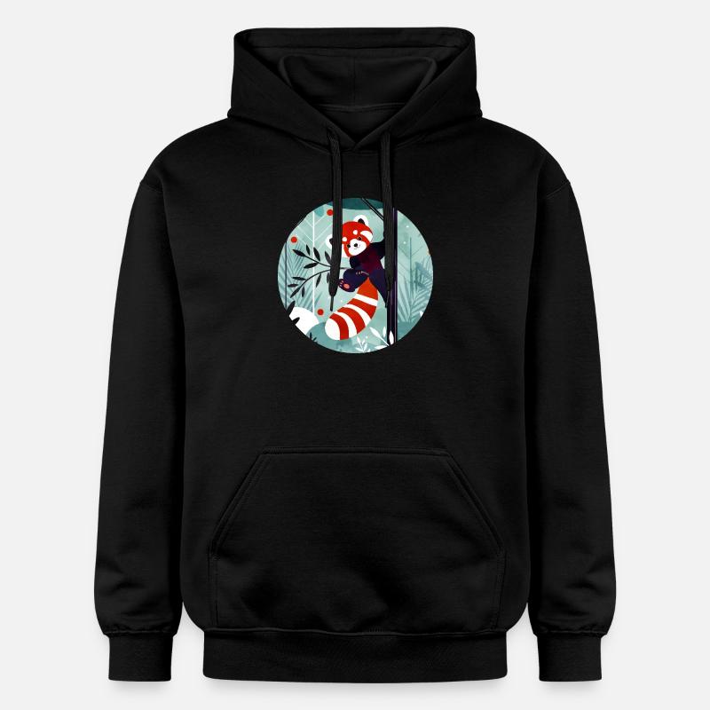 Fröhlicher Roter Panda im Dschungel - Gildan Unisex Softstyle® Midweight Hoodie - Schwarz