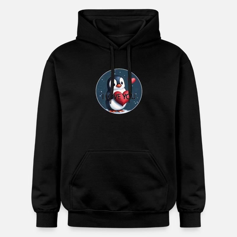 JE T’AIME PINGOUIN - Sweat à capuche Softstyle® Gildan Unisexe - noir