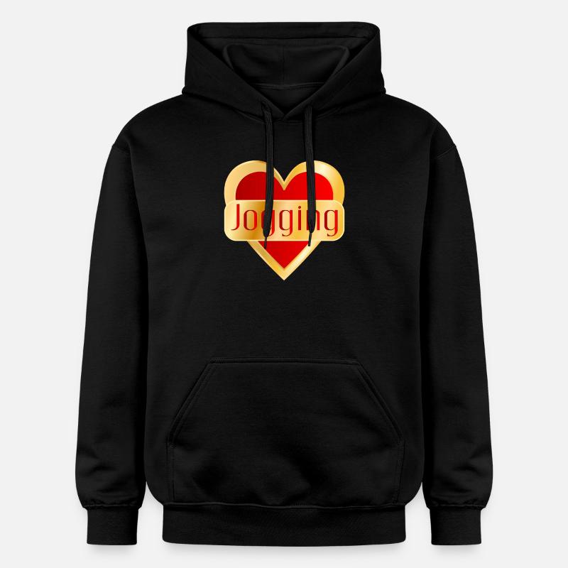 COURSE À PIED JOGGING CŒUR - Sweat à capuche Softstyle® Gildan Unisexe - noir