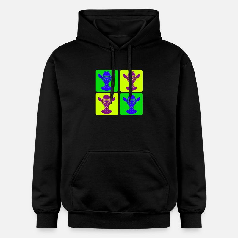 Alien Cowboy Pop Art Design - Sweat à capuche Softstyle® Gildan Unisexe - noir