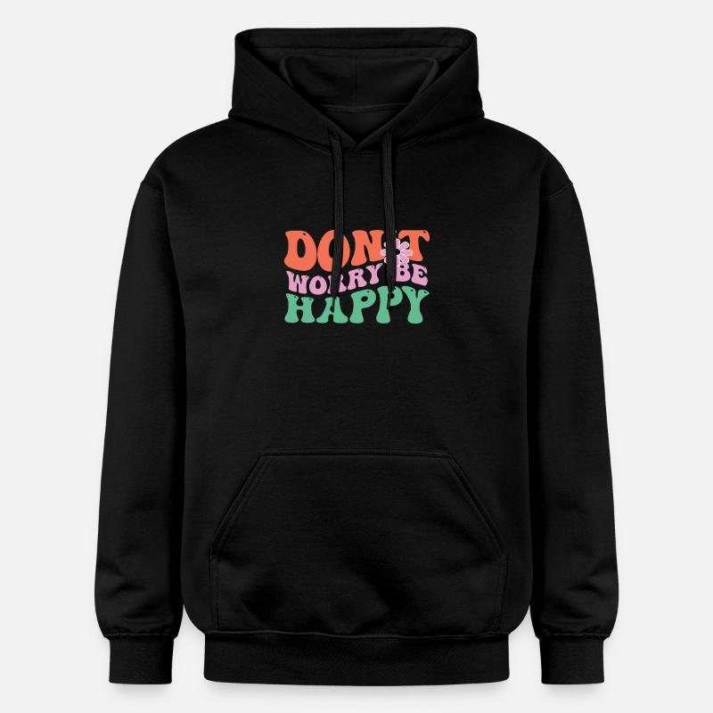Ne vous inquiétez pas, heureux - Sweat à capuche Softstyle® Gildan Unisexe - noir