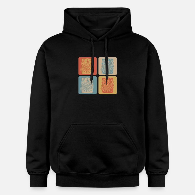 Design rétro d’astronomie - Sweat à capuche Softstyle® Gildan Unisexe - noir