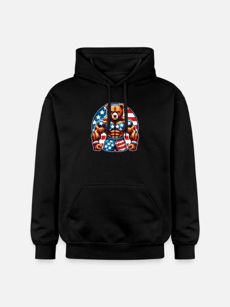 Muscle Bear USA - Gildan Unisex Softstyle® Midweight Hoodie - black