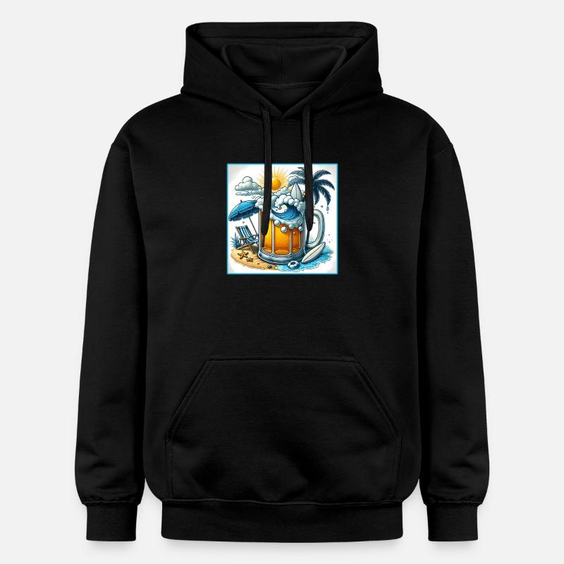 Beer & Beach – Les vacances parfaites - Sweat à capuche Softstyle® Gildan Unisexe - noir