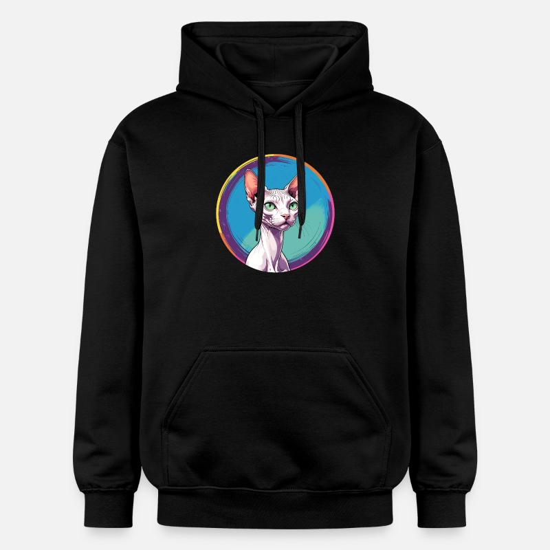 Chat Sphynx - Sweat à capuche Softstyle® Gildan Unisexe - noir